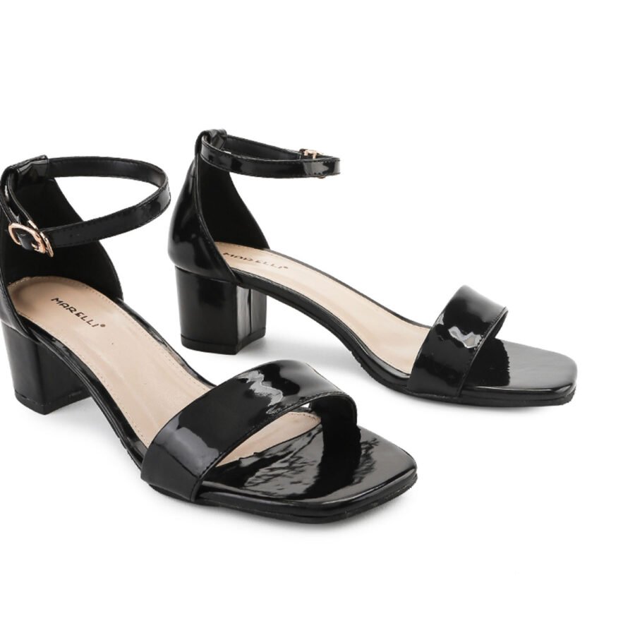 Sandal wanita Hak tahu 5 cm  black patent - 3005