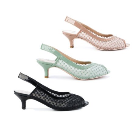 Sepatu Sandal Wanita Mid Low Heels Peep toe  – 7117