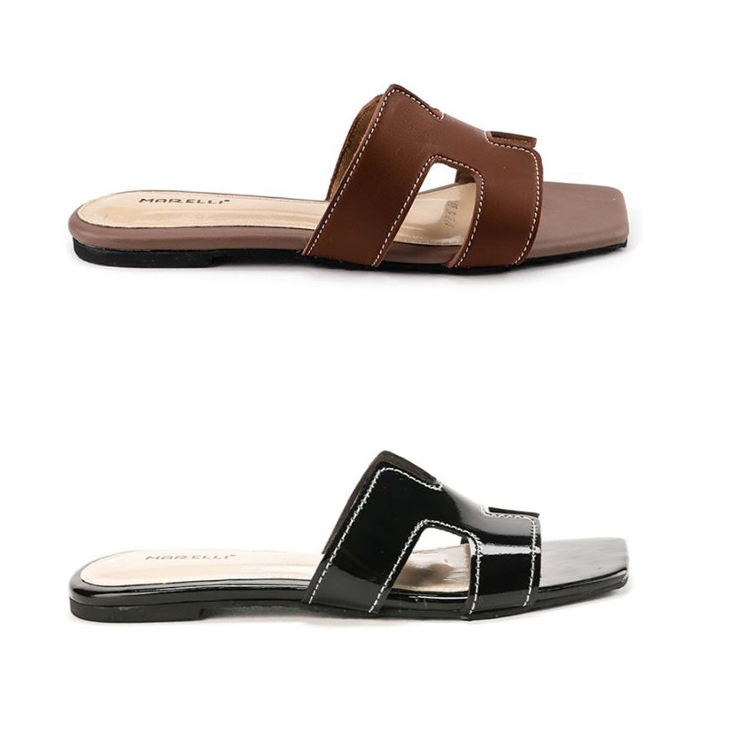 Sandal Flat Wanita hak 1 cm glitter Open Toe Ankle Strap – HP 007