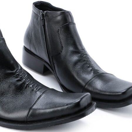 Sepatu Ankle Boot Pria Formal Kulit Asli -HT 019 Black