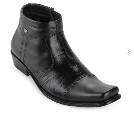 Sepatu Ankle Boot Pria Formal Kulit Asli - HZ 114 Black
