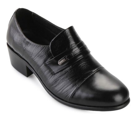 Sepatu Pantofel Formal Pria Kulit Asli tinggi hak 5 cm -DX 016 Black