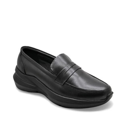 Sepatu Sneakers Pria Kulit Asli Casual Loafer Sol Ringan dan Empuk - MR 009 Black
