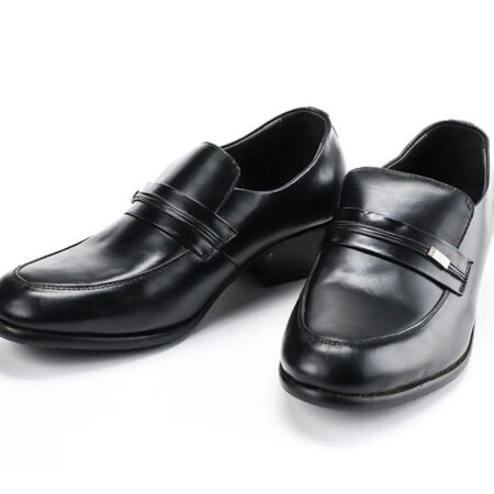 Sepatu Formal Pantofel Kantor Pesta Pria Kulit Asli Hak Tinggi 5 cm  - DX 129 Black